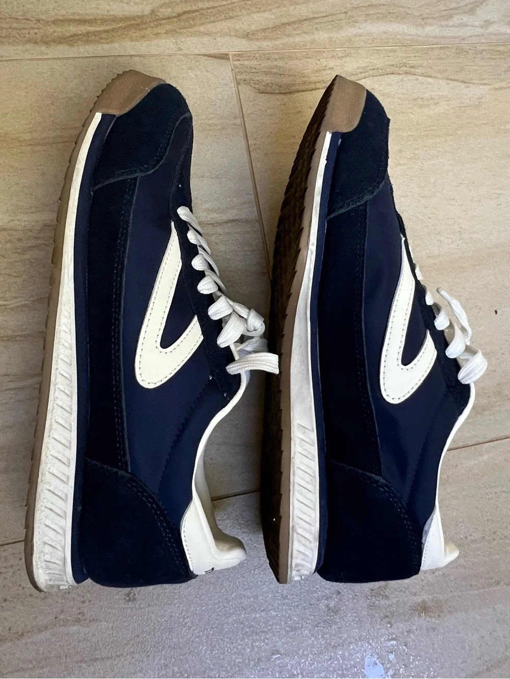 Tretorn Navy and White Women's Retro Sneakers